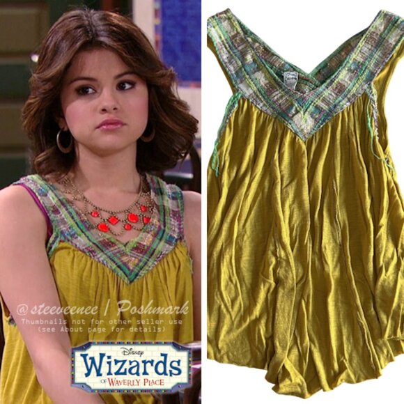 RARE Free People Flowy Solid Chartreuse Top ASO Alex Russo - Picture 1 of 9